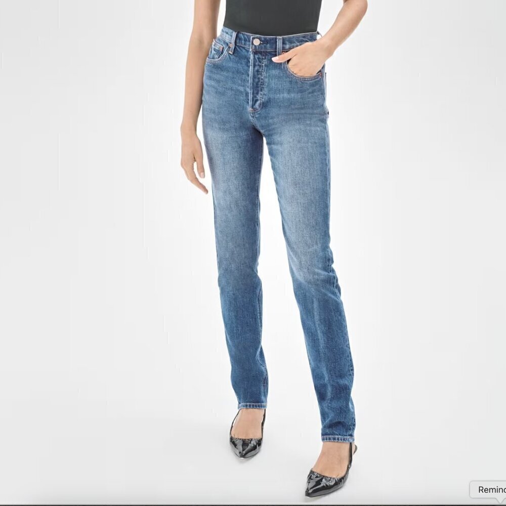 Aritzia Denim Forum The Yoko High Rise Slim Jeans Blue Wash Size 28